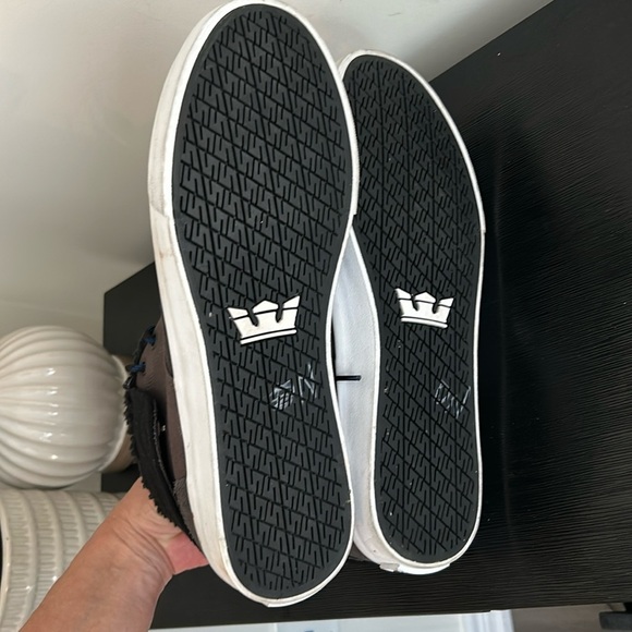 Supra High Tops Grey Suede Men’s Sneakers Size 10 - Picture 6 of 16